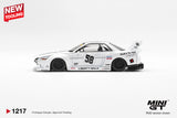 (Pre-Order) 1:64 Nissan GT-R32 LBWK Kaido Works -- White TAS 2025 -- Mini GT MGT01217