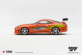(Pre-Order) 1:64 Brian's Toyota Supra -- Orange -- Mini GT: Fast & Furious