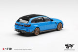 (Pre-Order) 1:64 BMW M3 (G81) M Performance Touring -- Riviera Blue -- Mini GT MGT01319