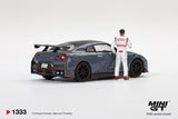 (Pre-Order) 1:64 Nissan R35 GTR NISMO 2024 -- Grey w/Matsuda Figure -- Mini GT MGT01333