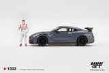 (Pre-Order) 1:64 Nissan R35 GTR NISMO 2024 -- Grey w/Matsuda Figure -- Mini GT MGT01333