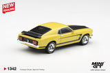 (Pre-Order) 1:64 Ford Mustang Boss 302 1969 -- Bright Yellow -- Mini GT MGT01342