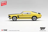 (Pre-Order) 1:64 Ford Mustang Boss 302 1969 -- Bright Yellow -- Mini GT MGT01342