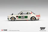 (Pre-Order) 1:64 Nissan Skyline LB-WORKS "HAKOSUKA" -- White / Green -- Mini GT MGT01343