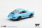 (Pre-Order) 1:64 Porsche 911 Carrera RS 2.7 -- Gulf Blue with Black Livery -- Mini GT MGT01365