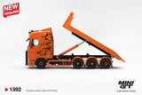 (Pre-Order) 1:64 Scania 770S B8x4NA Hooklift Flatbed -- Orange -- Mini GT Truck MGT01392
