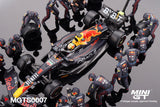 1:64 2022 Max Verstappen -- Abu Dhabi RB18 w/ 20 Piece Pit Crew Set -- Mini GT F1