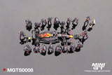1:64 2022 Sergio Perez -- Abu Dhabi RB18 w/20 Piece Pit Crew Set -- Mini GT F1