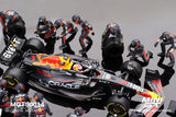 (Pre-Order) 1:64 2023 Max Verstappen -- Japanese GP Winner w/20 Piece Pit Crew Set -- Mini GT F1