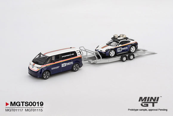 (Pre-Order) 1:64 Porsche 911 Dakar #718 Roughroads / Volkswagen ID Set -- Mini GT MGTS0019