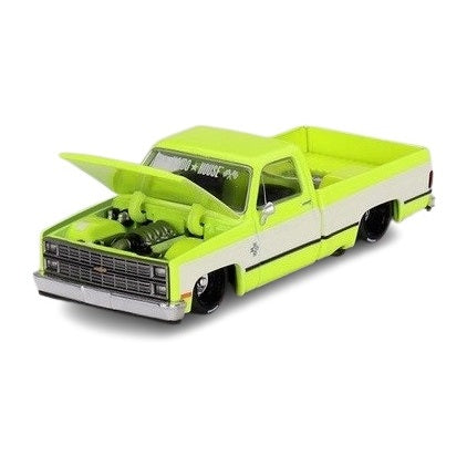 1:64 Chevrolet Silverado Kaido V1 Flo Yellow -- KaidoHouse x Mini GT KHMG112