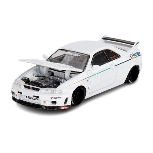 1:64 Nissan Skyline GT-R (R33) V1 GReddy White -- KaidoHouse x Mini GT KHMG113