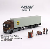 1:64 Figurine Set: UPS Driver and Workers -- Mini GT MGTAC30