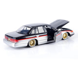 1:24 1993-1997 Ford Crown Victoria Lowrider - Black / Silver -- MotorMax Get Low