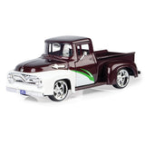 1:24 1956 Ford F100 Pickup -- White / Burgundy -- MotorMax: Kult Klassics