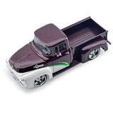 1:24 1956 Ford F100 Pickup -- White / Burgundy -- MotorMax: Kult Klassics