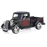 1:24 1937 Ford Pickup -- Black w/Flames -- MotorMax: Kult Klassics
