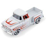 1:24 1955 Chevrolet 3100 Stepside -- White / Orange -- MotorMax: Kult Klassics