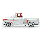 1:24 1955 Chevrolet 3100 Stepside -- White / Orange -- MotorMax: Kult Klassics