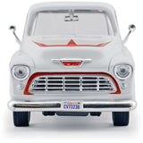 1:24 1955 Chevrolet 3100 Stepside -- White / Orange -- MotorMax: Kult Klassics