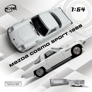 Pre-Order) 1:64 1968 Mazda Cosmo Sport -- White -- Model-Model