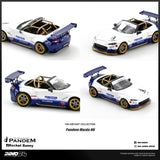 (Pre-Order) 1:64 Mazda MX-5 (ND) Miata PANDEM V1.0 -- White/Blue -- INNO64