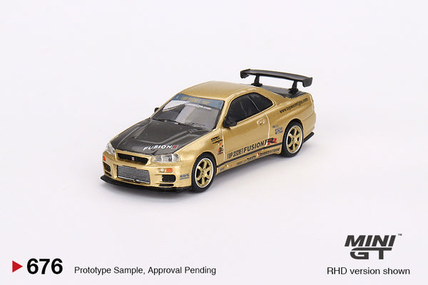 1:64 Nissan Skyline GT-R R34 Top Secret -- Gold -- Japan Limited -- Mi