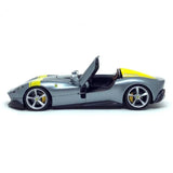 1:24 Ferrari Monza SP1 -- Silver Metallic with Yellow Stripes -- Bburago Race &
