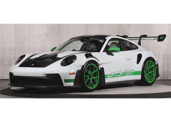 (Pre-Order) 1:12 Porsche 911 (992) GT3 RS Coupe 2022 -- White w/Green Accents -- Norev