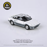 1:64 Toyota MR2 MK1 1985 (Closed Lights) -- White/Silver -- PARA64