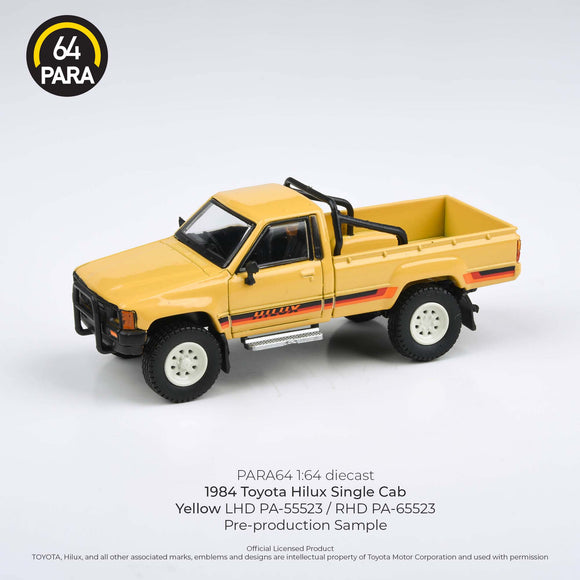 1:64 Toyota Hilux 1984 Single Cab -- Yellow -- PARA64