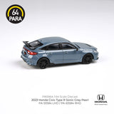 1:64 Honda Civic 2023 Type R FL5 -- Sonic Grey Pearl -- PARA64