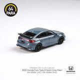 1:64 Honda Civic 2023 Type R FL5 -- Sonic Grey Pearl -- PARA64