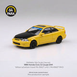 (Pre-Order) 1:64 1999 Honda Civic Coupe EM1 -- SPOON Yellow w/Carbon Hood -- PARA64