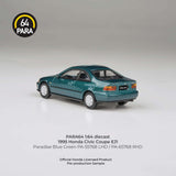 1:64 1995 Honda Civic Coupe EJ1 -- Paradise Blue Green -- PARA64