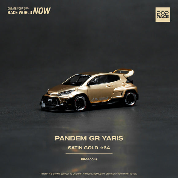 1:64 Toyota GR Yaris Pandem Rocket Bunny -- Satin Gold -- Pop Race