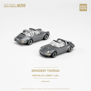 1:64 Porsche 911 (964) Targa "Singer" -- Metallic Grey -- Pop Race