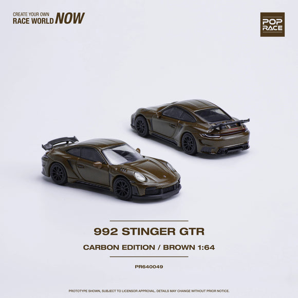 1:64 Porsche 991 (992) Stinger GTR Carbon Edition -- Carbon Brown -- Pop Race