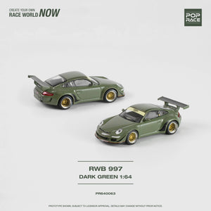 1:64 RWB 997 -- Dark Green -- Pop Race Porsche 911