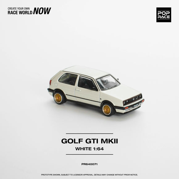 1:64 Volkswagen Golf GTI MK2 -- White -- Pop Race