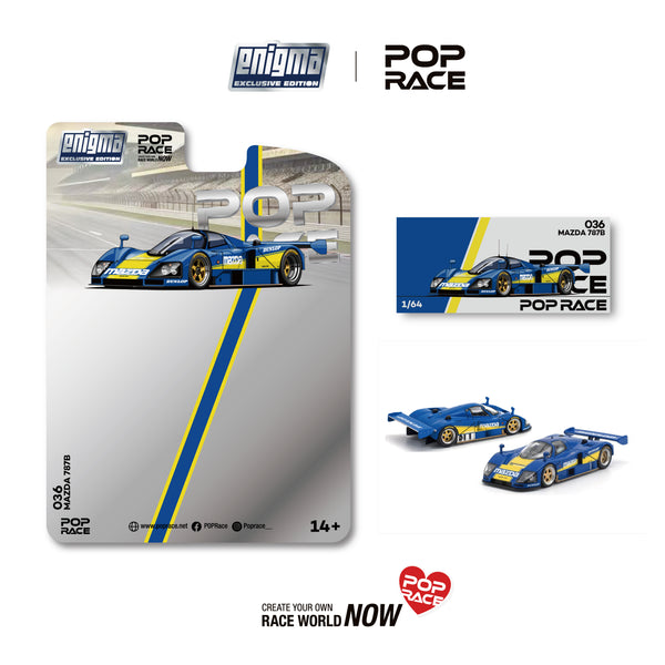 Pre-Order) 1:64 Mazda 787B -- Dunlop Yellow/Blue -- Pop Race x Enigma
