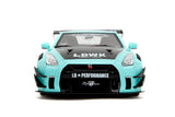 1:18 Nissan GT-R R35 Liberty Walk -- Turquoise/White -- JADA: Pink Slips