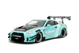 1:18 Nissan GT-R R35 Liberty Walk -- Turquoise/White -- JADA: Pink Slips