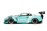 1:18 Nissan GT-R R35 Liberty Walk -- Turquoise/White -- JADA: Pink Slips