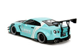 1:18 Nissan GT-R R35 Liberty Walk -- Turquoise/White -- JADA: Pink Slips