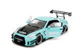 1:18 Nissan GT-R R35 Liberty Walk -- Turquoise/White -- JADA: Pink Slips