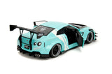 1:18 Nissan GT-R R35 Liberty Walk -- Turquoise/White -- JADA: Pink Slips