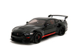 1:18 2022 Shelby GT500 Mustang (Code Red) - Black w/Red Stripes - JADA Pink Slip