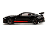 1:18 2022 Shelby GT500 Mustang (Code Red) - Black w/Red Stripes - JADA Pink Slip