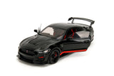 1:18 2022 Shelby GT500 Mustang (Code Red) - Black w/Red Stripes - JADA Pink Slip